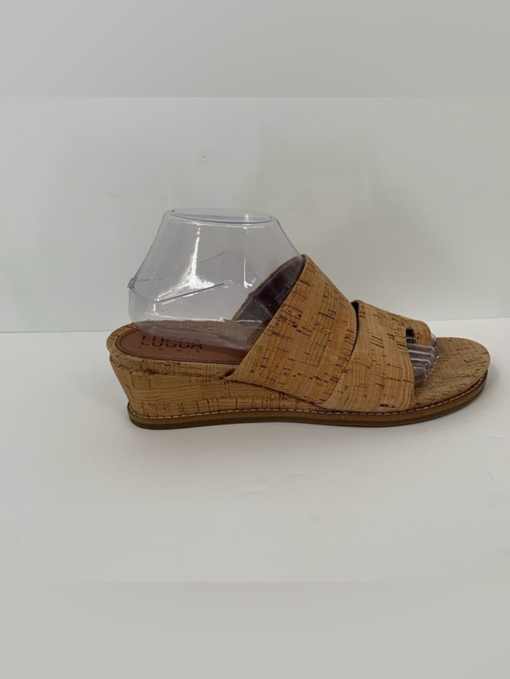 Lucca Lane Whitley cork slide wedge sandal shoe strappy toe ring thong women 9.5